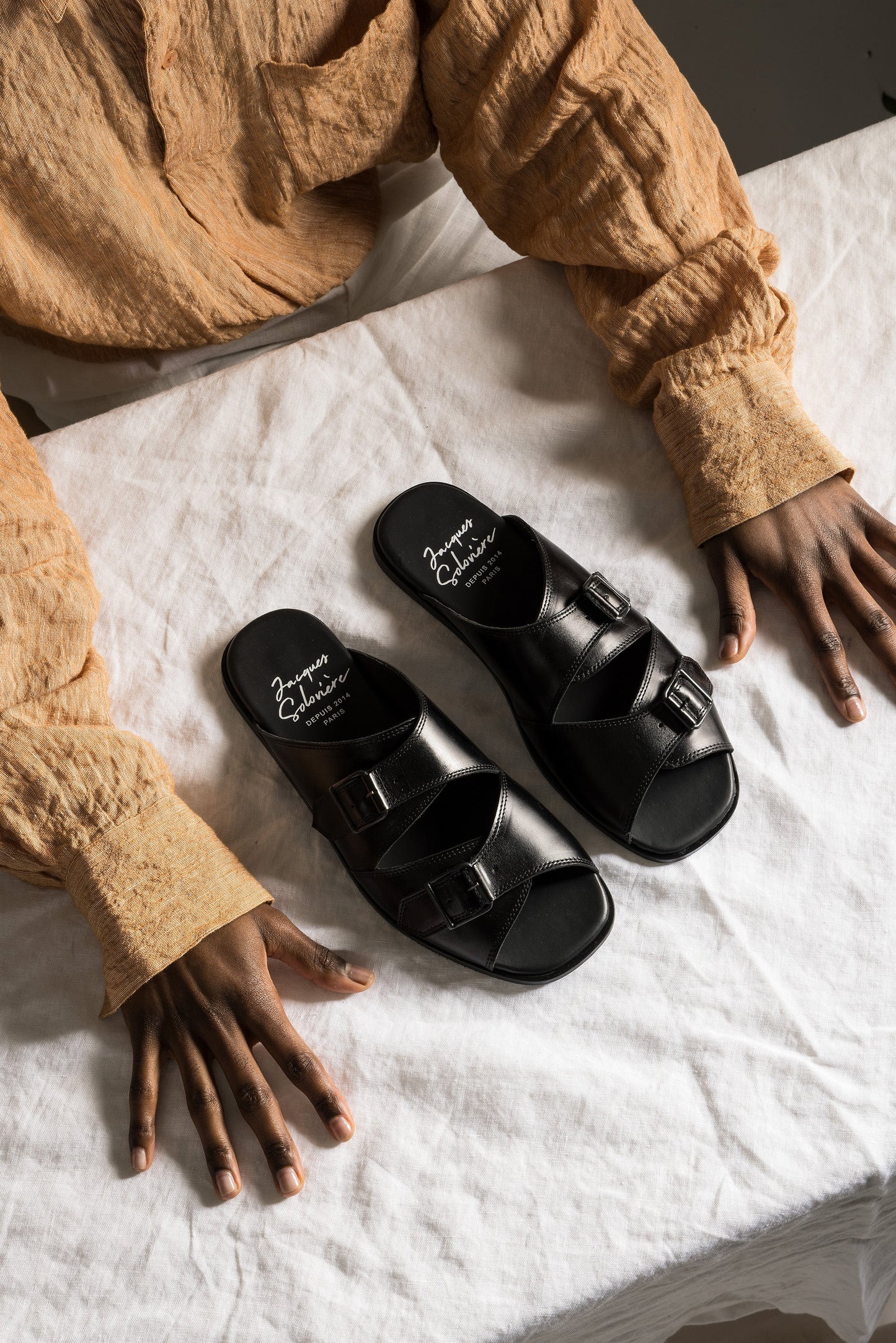 ALLY SANDAL POLISHED CALF BLACK