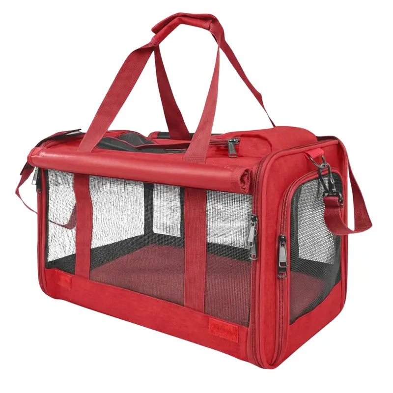 Lightweight Soft-Sided Pet Carrier with 360° Ventilation, Top + Side Access, and Sturdy Handles
