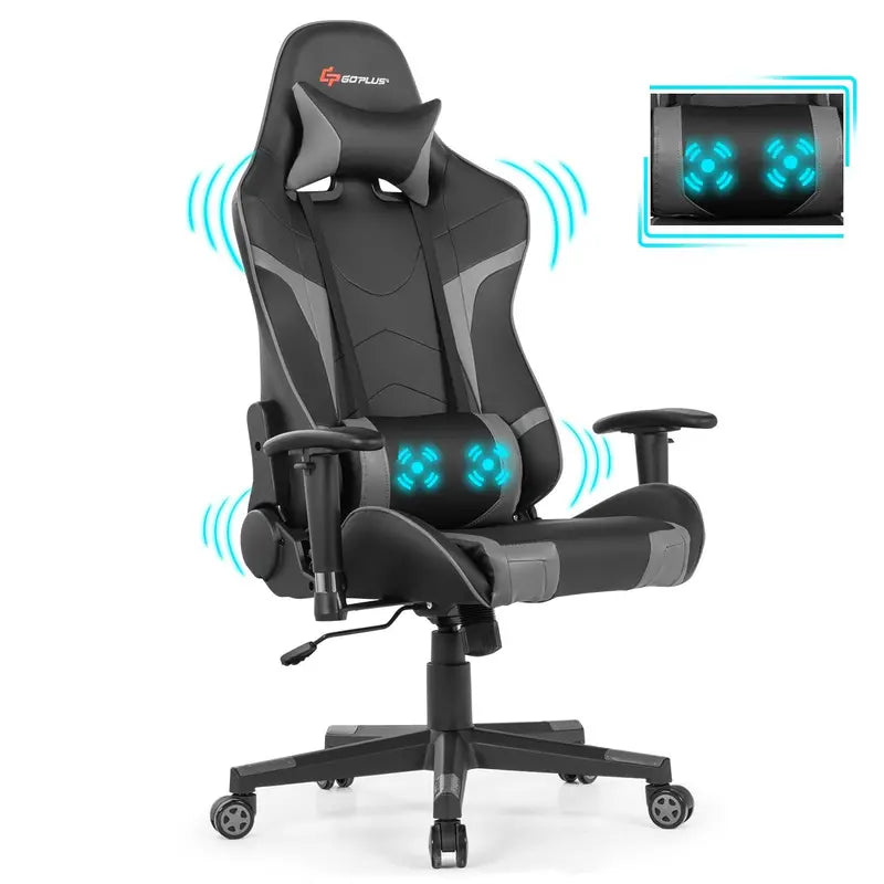 Ergonomic Gaming Chair Massage-Enabled Racing Office Chair for PC and Console