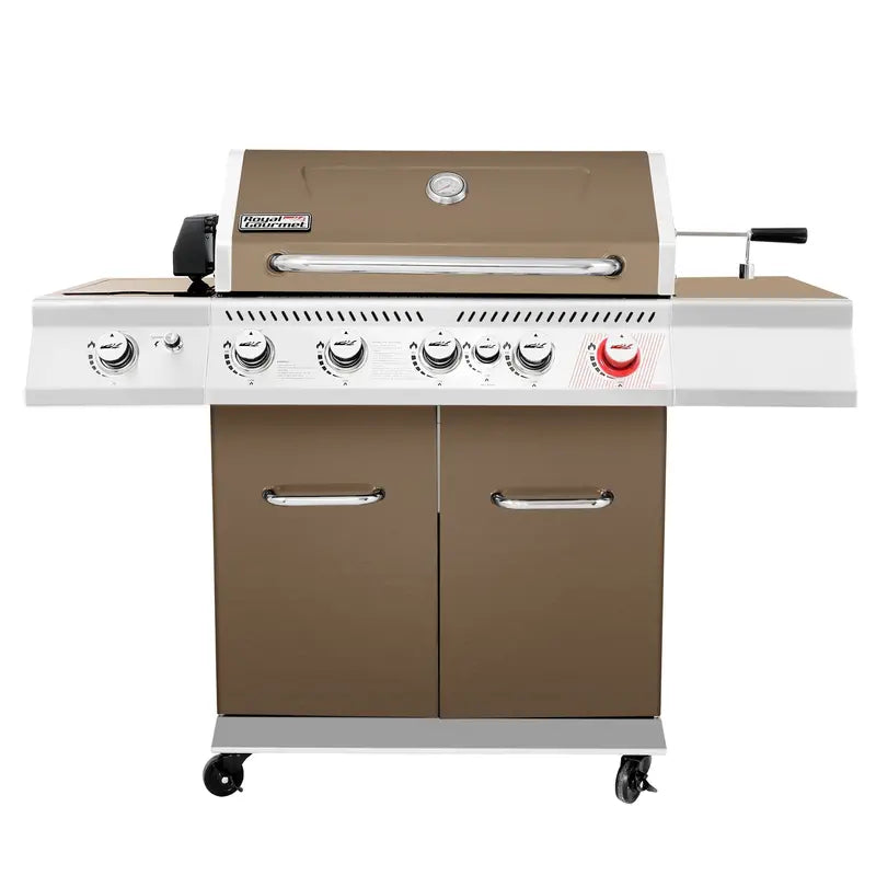 Royal Gourmet GA5403C 5-Burner Propane Gas Grill Brown Finish with Rotisserie & Side Burner