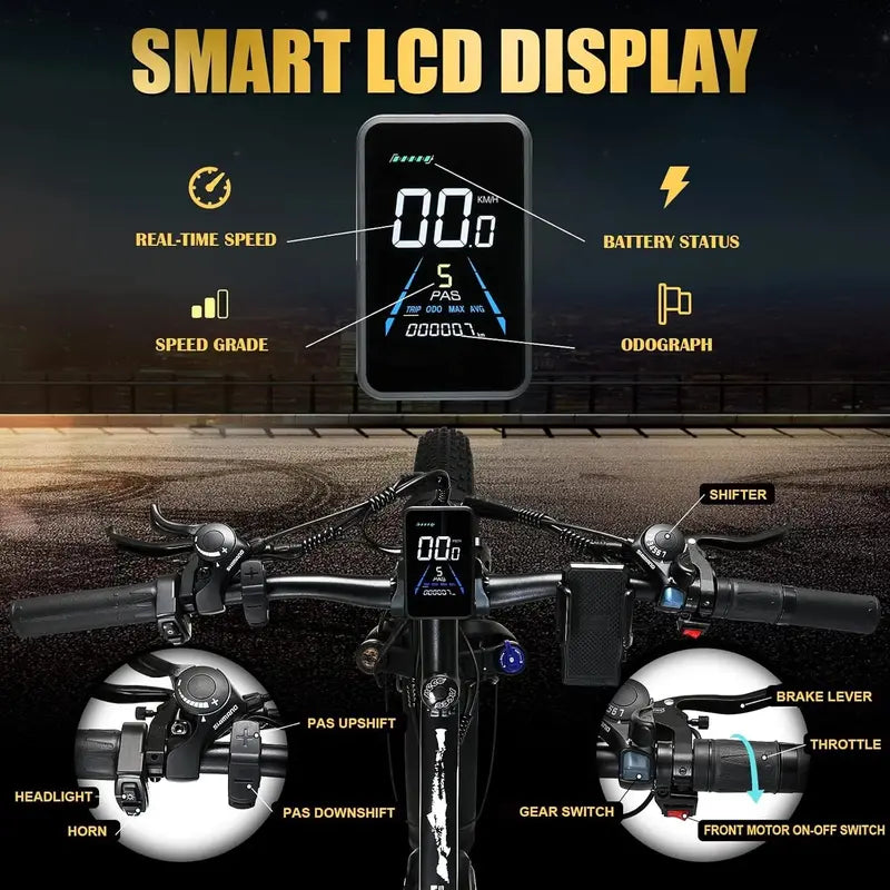 KETELES 4000W Dual-Motor Fat-Tire Electric Mountain Bike 26″, 48V/23Ah Removable Battery, UL 2849 Certified