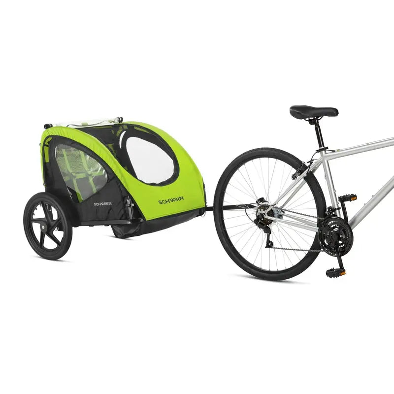 Schwinn Shuttle Folding Bike Trailer Lightweight, Hitch-Compatible Carrier for Kids or Gear