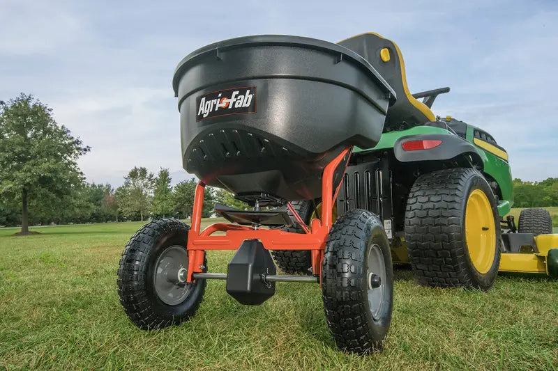 Agri-Fab 130-Lb Tow-Behind Broadcast Spreader Adjustable Spread Pattern for Lawn & Garden Use