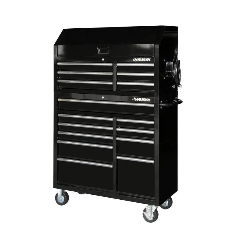 41-Inch 16-Drawer Gloss Black Tool Chest and Cabinet Set