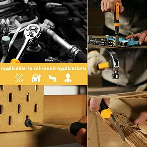 DEKOPRO 228-Piece Auto Repair Tool Set with Socket Wrenches, Plastics Toolbox Storage Case