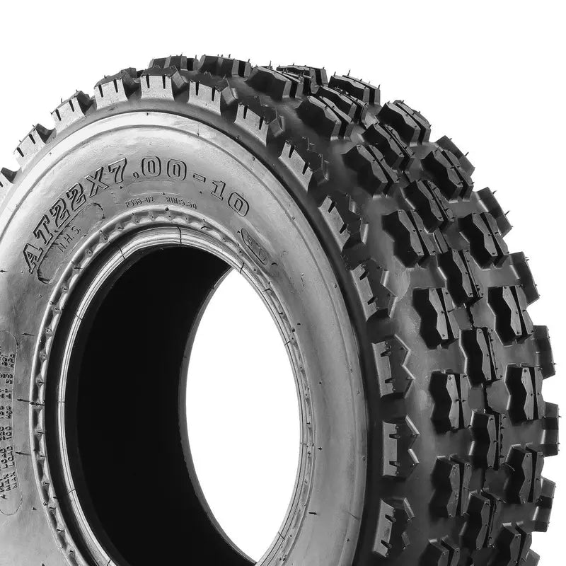 Set of 2 Maxauto 22¡Á7-10 22-7-10 Front ATV Tires Quad Sport ATV UTV Tires 22x7x10 4-Ply Mud Sand Snow and Rock Tires Tubeless Knobby Sport Tires