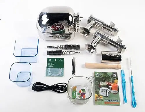 Angel Juicer AG-5500SFH Electric Cold Press Juicer Stainless Steel (SUS 304), Dual-Gear System, 3HP Motor, 10-Year Warranty