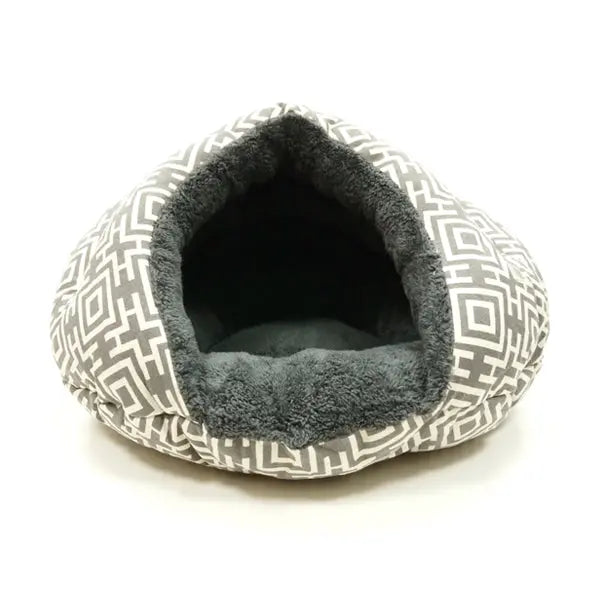 Modern Grey Burger Bed Small Dog Snuggle Bed Chic, Cozy & Machine Washable