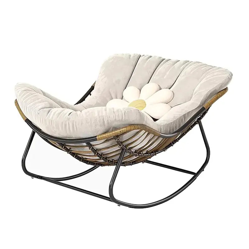 Deluxe Patio Rocking Chair Indoor-Outdoor Comfort Recliner