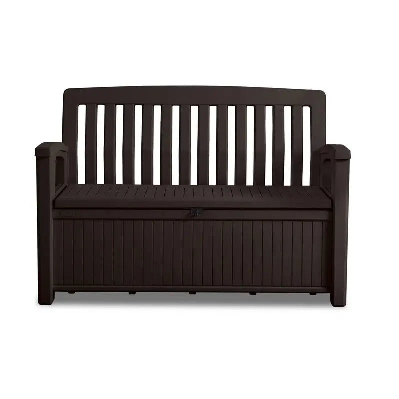 Brown 60-Gallon Outdoor Storage Bench for Patios and Decks