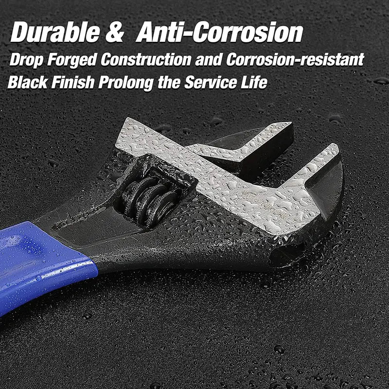 WORKPRO Adjustable Wrench Set 2-Piece Professional Tool Kit for Home, Garage & Workshop Use