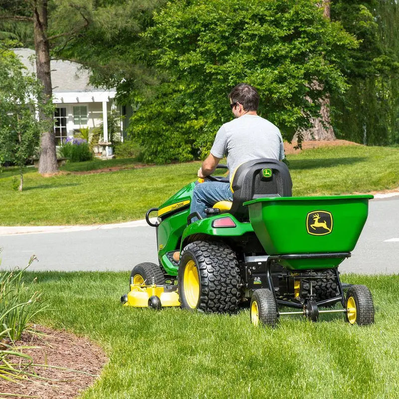 2025 175 lb Rustproof Broadcast Spreader Poly Hopper, Universal Hitch Compatibility