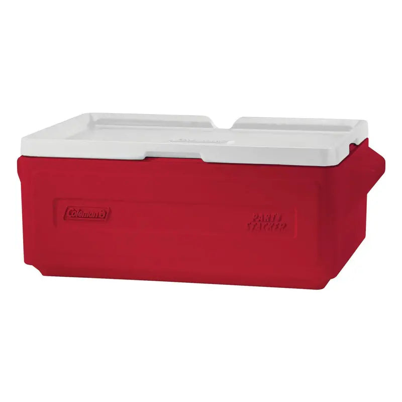 Coleman Party Stacker Cooler, Red 24 Can Capacity, 13×9 in Pan Compatible, Made in USA