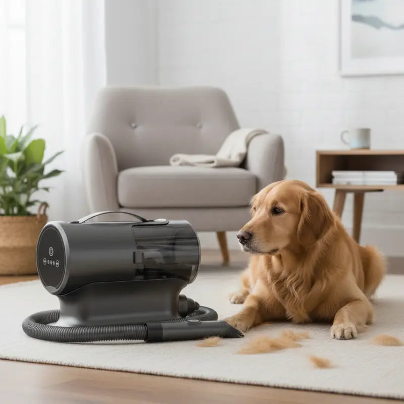 All-in-One Dog Grooming Vacuum Kit with Trimming Tools and 2L Dust Container