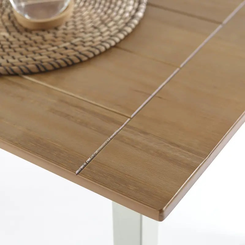 White Farmhouse-Style Dining Table—Table-Only Option with Rustic Charm for Kitchens and Open-Concept Living Areas