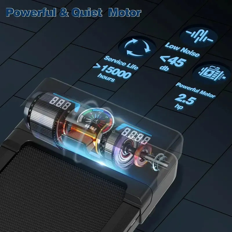Compact Home Treadmill LED Display, Bluetooth Audio & Space-Saving Design