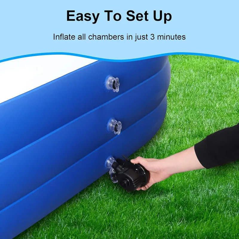 Extra-Large Family Inflatable Pool for Kids & Adults 120″ x 72″ x 22″, Heavy-Duty Backyard Swimming Pool for Summer Play