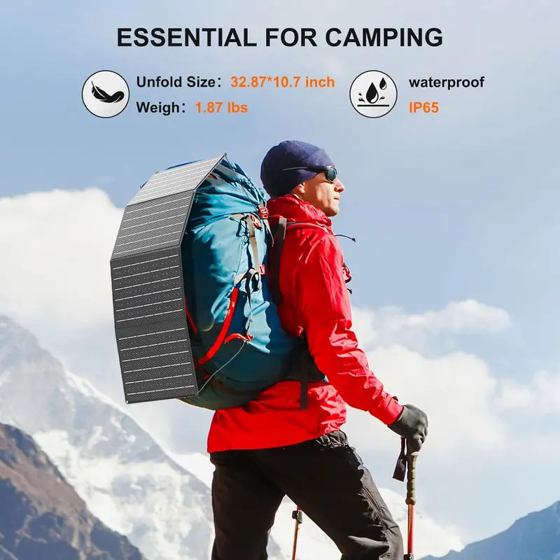 88Wh Portable Solar Power Station Compact Lithium Battery Generator with AC Outlet & 120W Peak Output for Camping