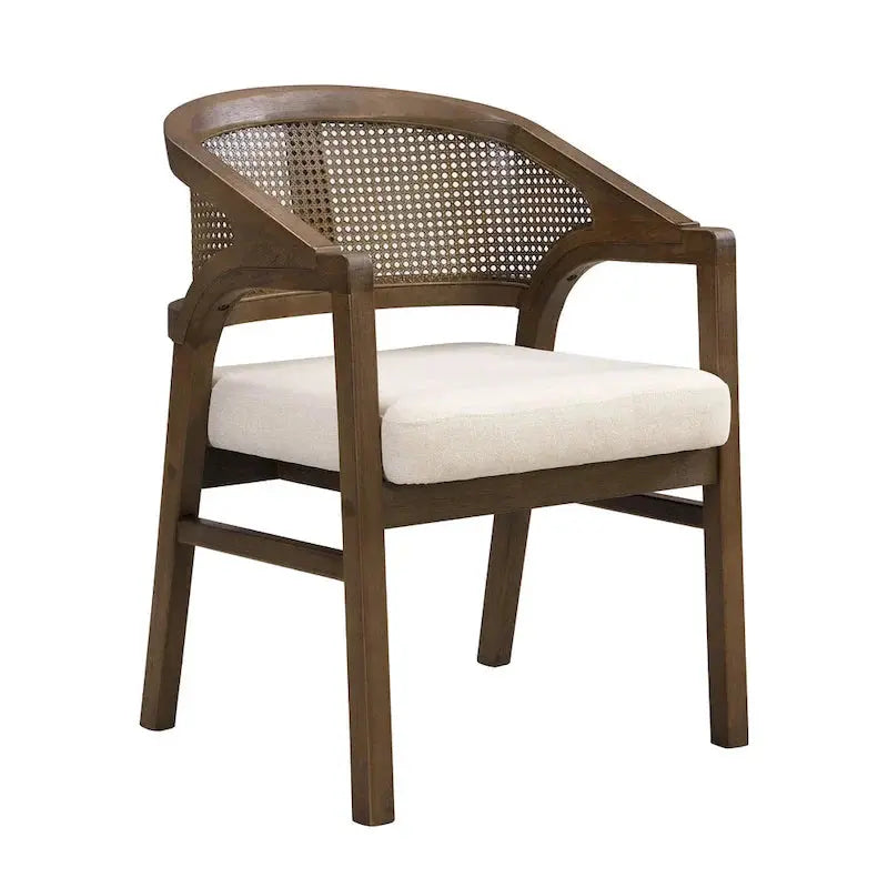 Christopher Knight Home Cane-Weave Upholstered Dining Chair Set 2 Chairs