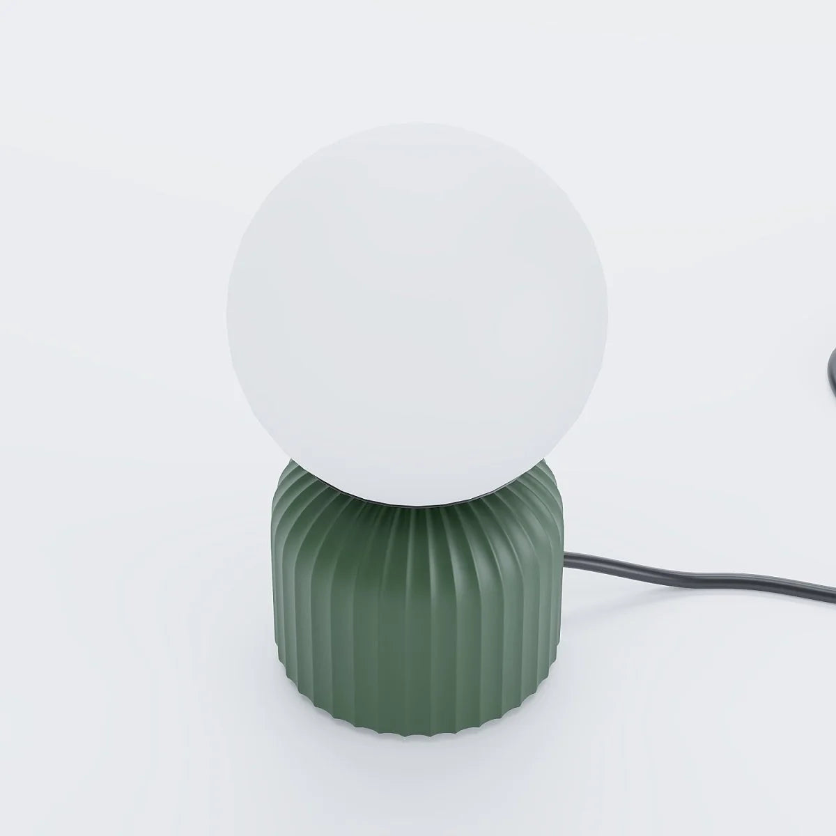 Lampe poser en c ramique et globe en verre