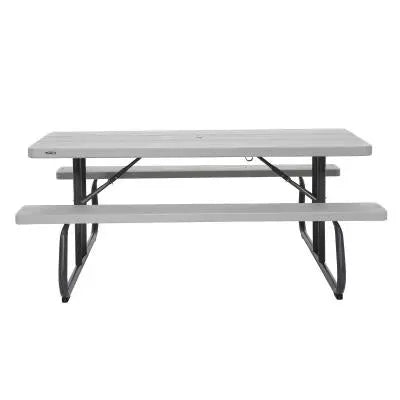6-Foot Folding Picnic Table with Built-in Benches