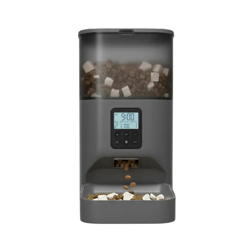 4L Programmable Pet Feeder with Voice Playback and Timer Function Gray