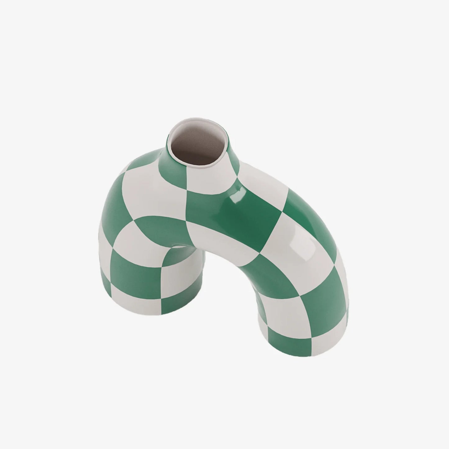 Phoenix - Vase art moderne damier vert