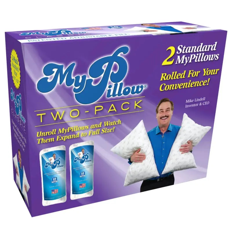 MyPillow Classic Standard Size Bed Pillows Cotton Cover, 2-Pack