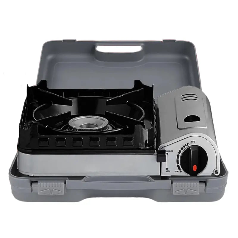 Compact Butane Single-Burner Camp Stove with Four Refill Canisters Included