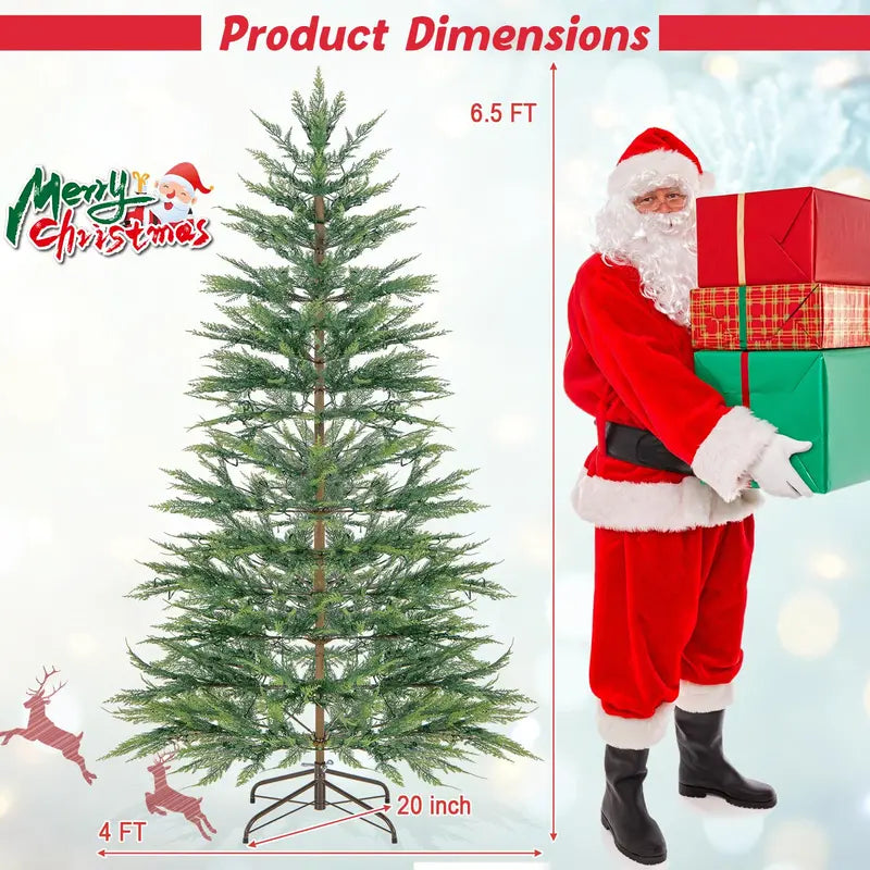 6.5-Foot or 7.5-Foot Simulated Cypress Christmas Tree with Warm White Fairy Lights