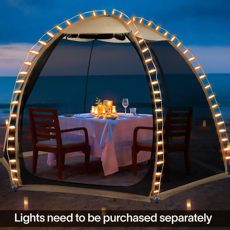 Igloo-Style Screen Gazebo Tent Spacious Mosquito-Proof Canopy for Garden or Patio, Fits 615 People