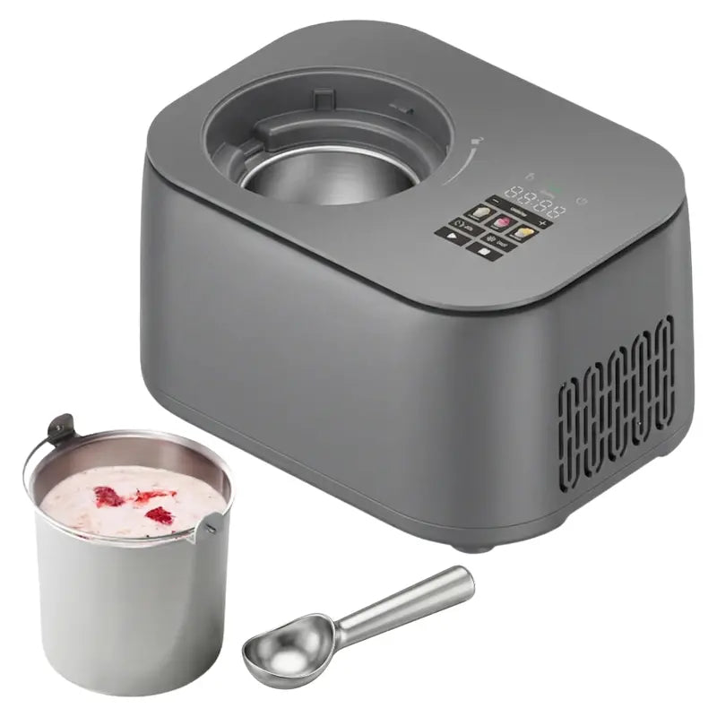 1-Pint Compressor-Based Ice Cream Maker Digital Display, 3 Preset Programs