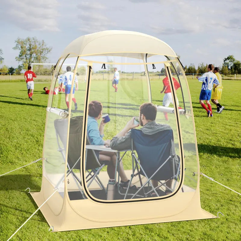 Pop-Up Sports Tent 4.2 ft x 4.2 ft Weather-Resistant Pod for 12 People with Carry Bag & Floor Mat