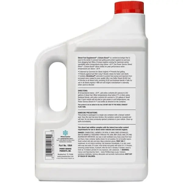 Power Service Diesel Fuel Supplement +Cetane Boost, Winterizer 64 fl oz