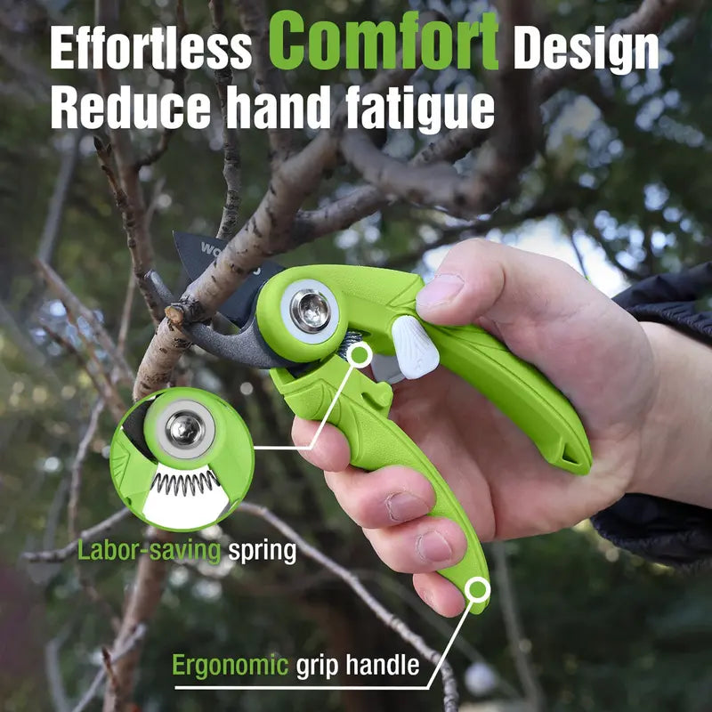 WORKPRO 2-Piece Garden Pruning Shears Set 6.9-Inch Bypass & Straight Clippers for Precision Trimming