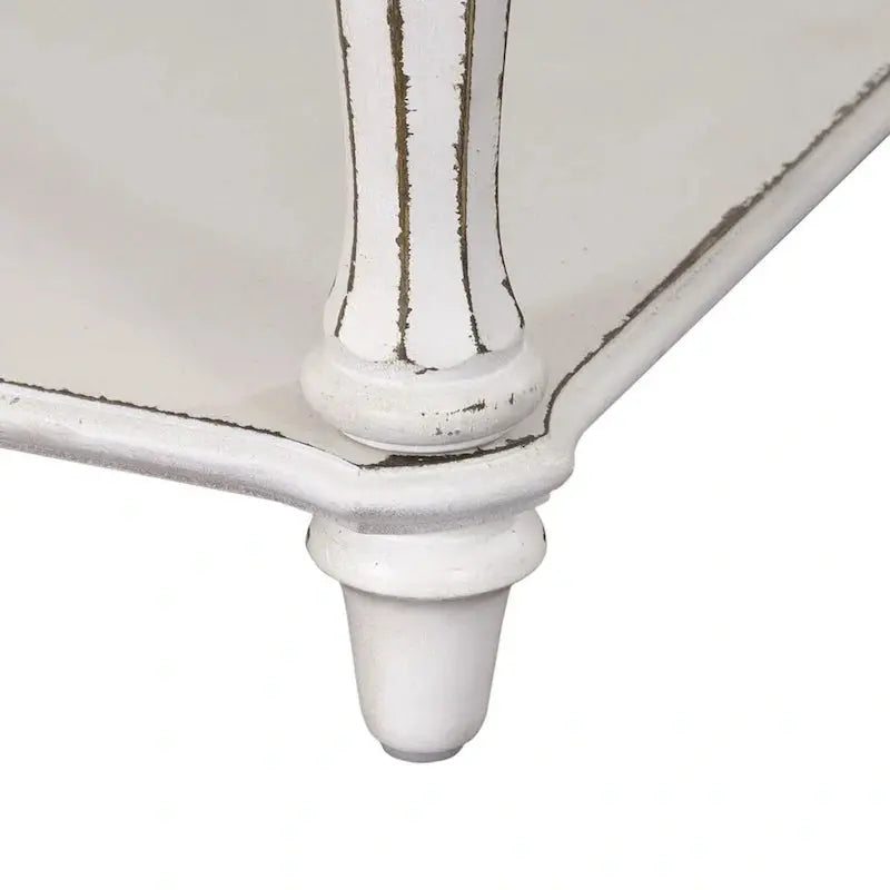 Magnolia Manor Nightstand with Antique White Finish and Classic Leg Design