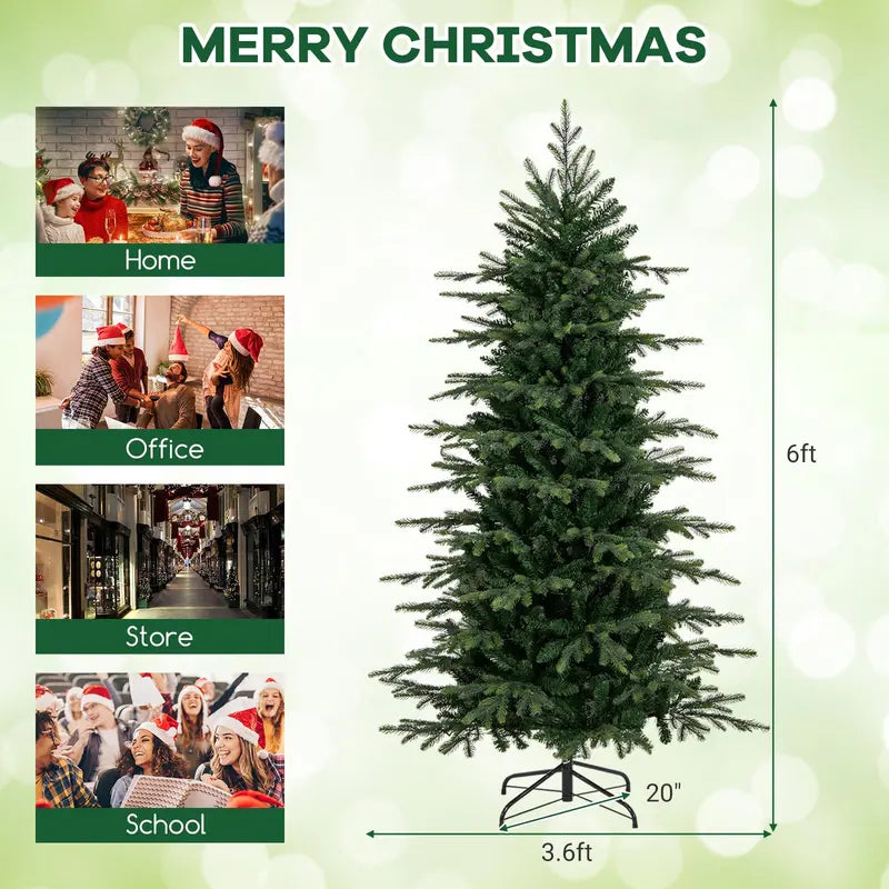 6 ft Pre-Lit Multimode Artificial Christmas Tree 260 Multicolor & Warm White LEDs, 714 Tips, 11 Lighting Effects