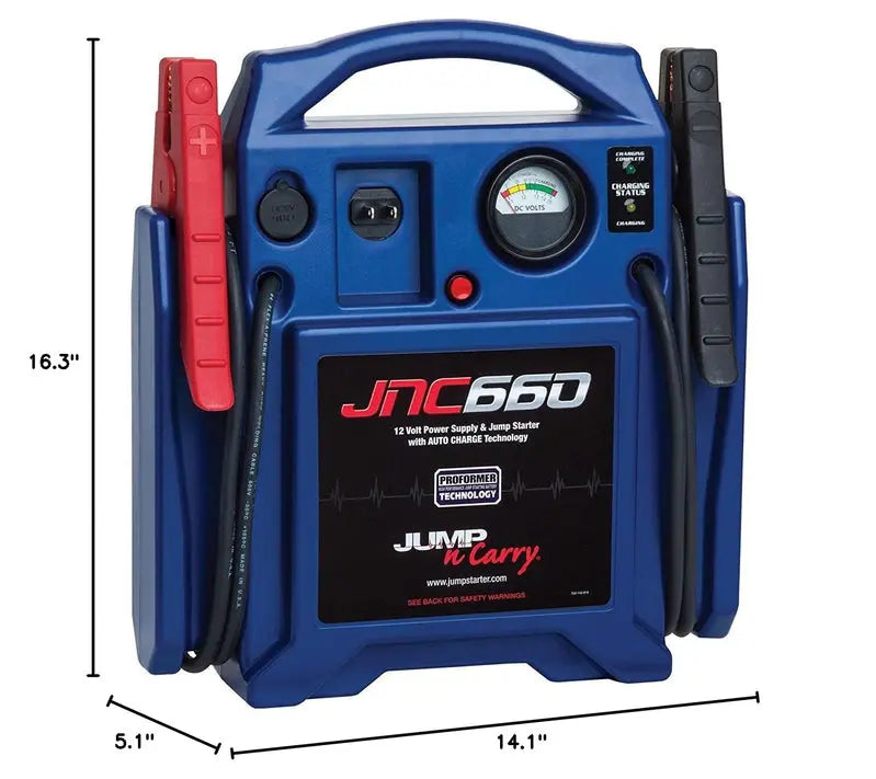 Clore Automotive Jump-N-Carry JNC660 1700 Peak Amp 12V Portable Jump Starter with Safety Features