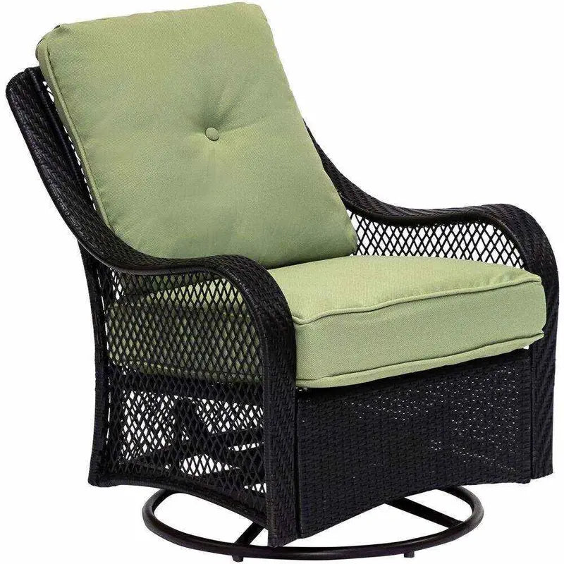 Orleans 5-Piece Steel Patio Fire Pit Set Swivel Glider Chairs, Navy Cushions & Square Table with Built-in Burner