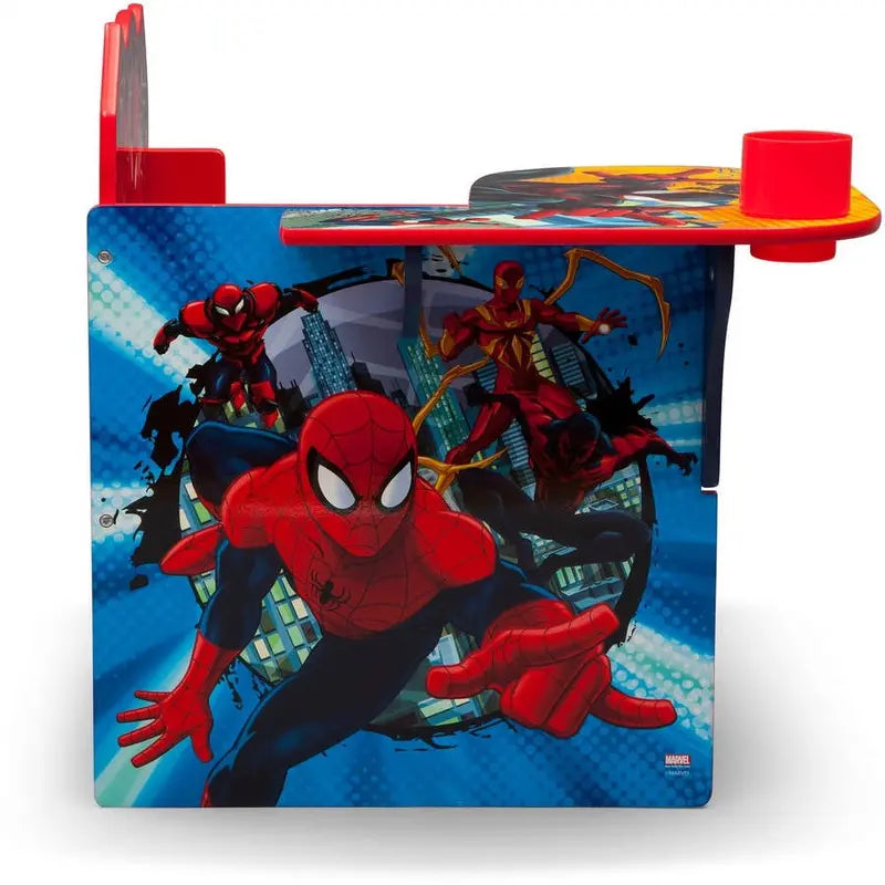 Delta Children Marvel Spider-Man Desk Chair with Storage Bin, Greenguard Gold Certified