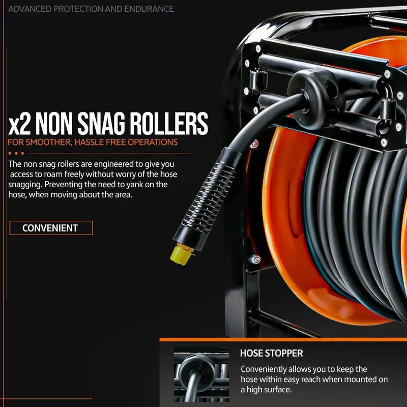SuperHandy Portable Industrial Retractable Air Hose Reel 3/8