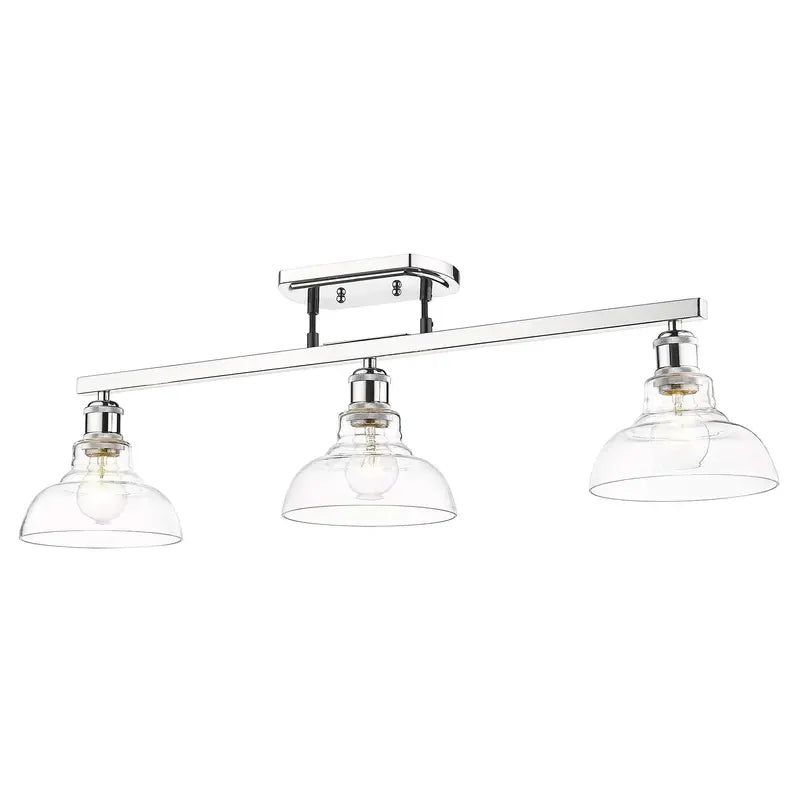 Carver 3-Light Semi-Flush Mount Ceiling Light Matte Black Frame, Clear Glass Shades