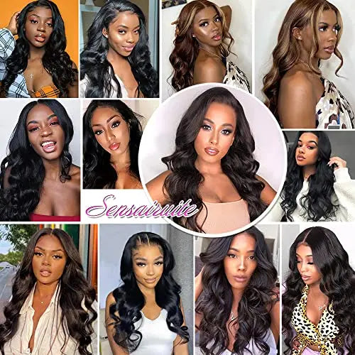 SENSAIRUITE 20¡å Natural Color Pre-Plucked Human Hair Lace Front Wig with Baby Hair, 180 Density, 13¡Á4 Lace