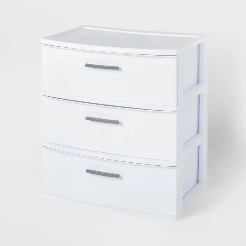 Brightroom 3-Drawer Wide Storage Tower Matte White Finish
