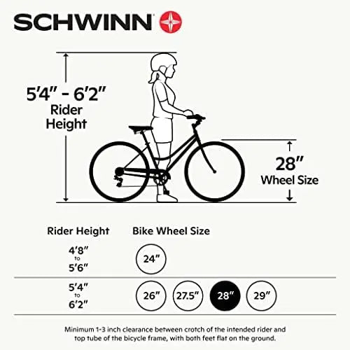 Schwinn Wayfarer Adult Hybrid Bike | 7-Speed, Step-Over/Step-Through, 700C Wheels, Rear Rack