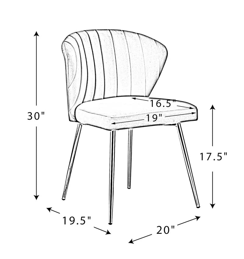 14 Karat Home Luna Velvet Side Chair for Bedroom or Living Room in Pink