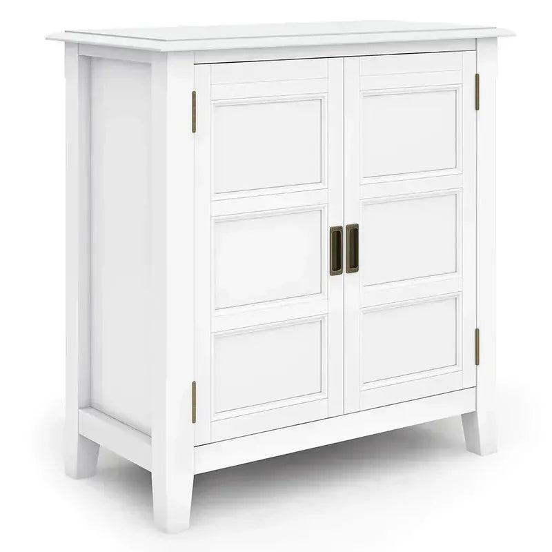 Burlington Wide Storage Cabinet in Distressed Solid Wood with Transitional Style