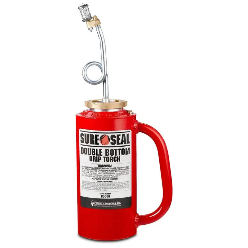 Forestry Suppliers Sure-Seal Red Drip Torch OSHA-Compliant Double-Bottom Ignition Tool