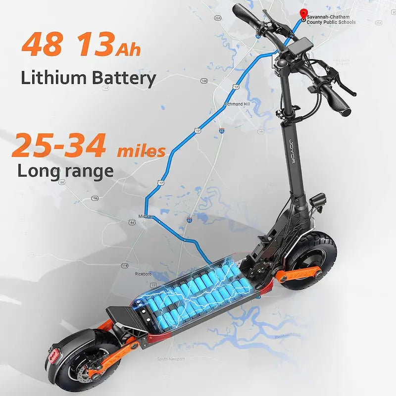 High-Speed Adult Electric Scooter Hydraulic Brakes, Up to 37 MPH Top Speed