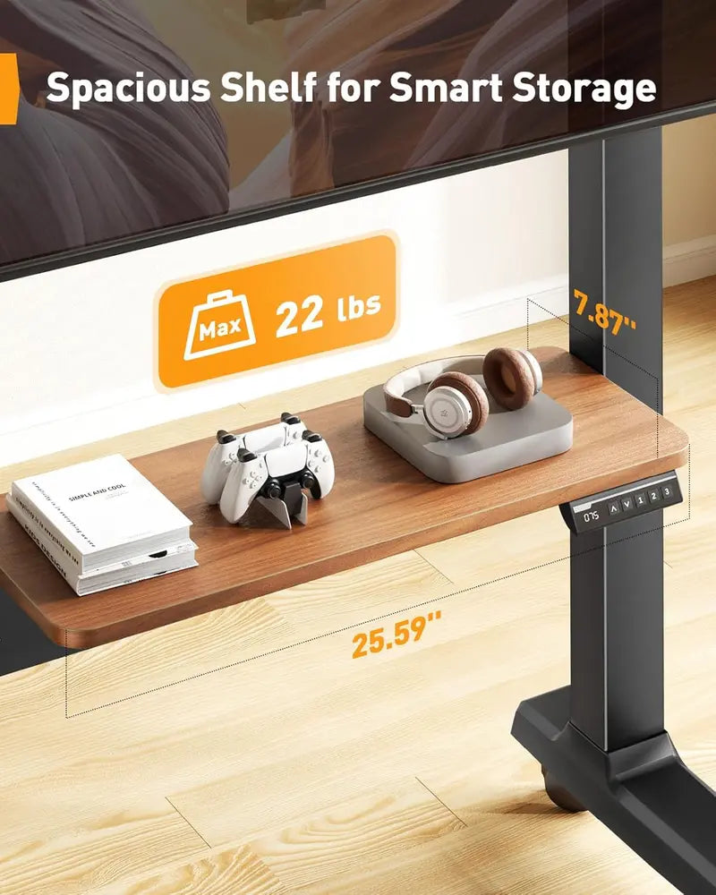 Motorized Rolling TV Stand Electric Height Adjustment, Supports TVs 37″86″, VESA-Compatible, Wooden Shelf & Panel Design